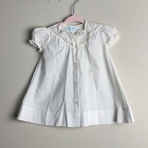 Feltman Brothers Vintage Baby Dress Kids 6M Embroidered Lace White Heirloom